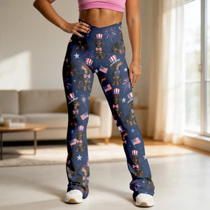 USA 250th Anniversary Flare Leggings - Custom Photo Gifts For Dog Lovers 04pgqn160326 - Shorts and Pants - GoDuckee