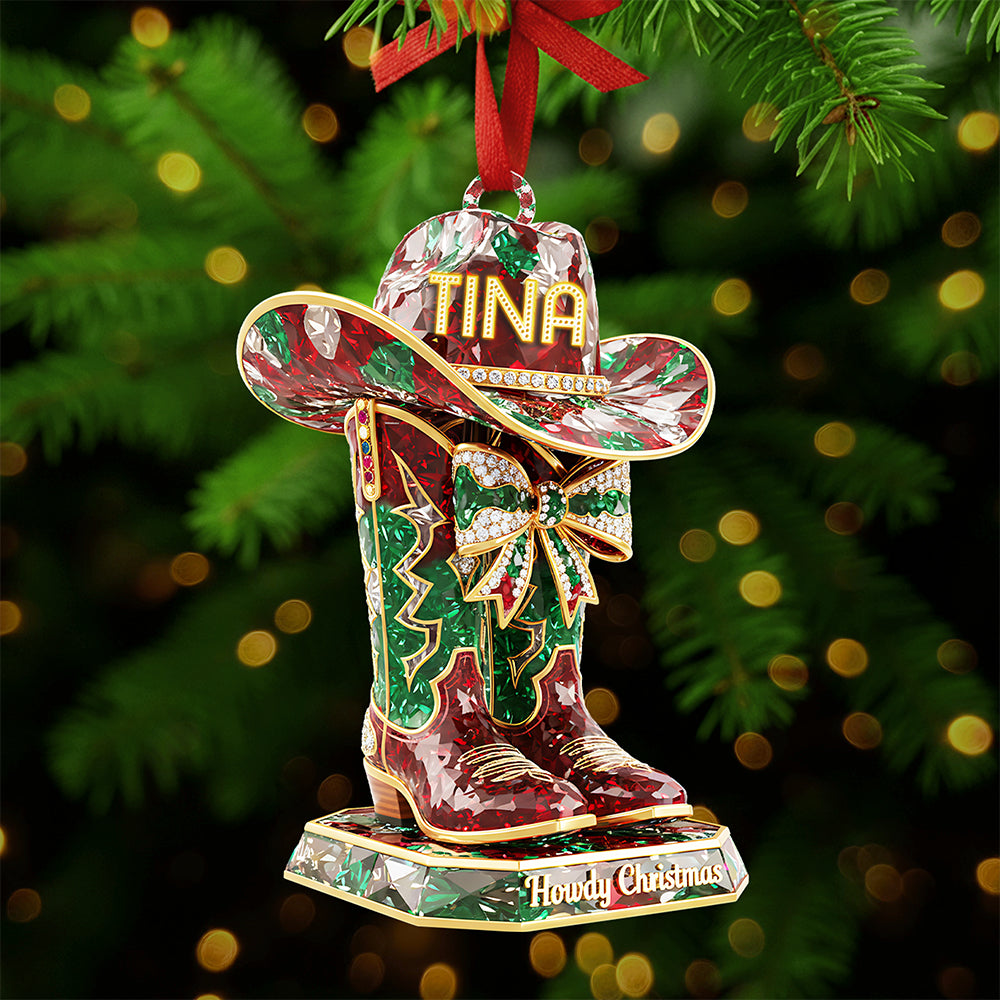 Personalized Gifts For Cowboy Christmas Ornament 04kita220925 - Ornament - GoDuckee