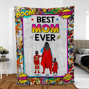 Personalized Gifts For Mom Blanket Best Super Mom Ever 04ACDT180325PA - Blanket - GoDuckee