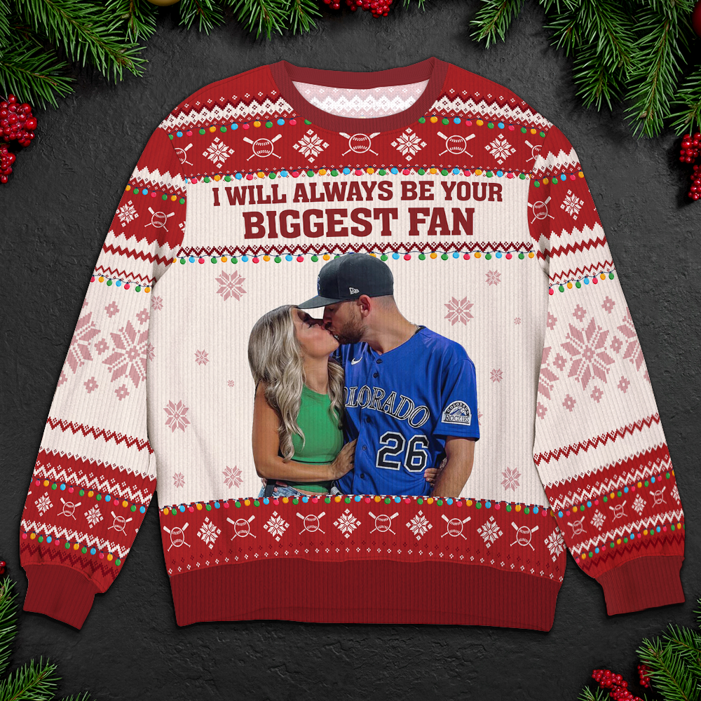 Custom Photo Gifts For Baseball Fans Christmas Ugly Sweater 03ACPU021024 - AOP Products - GoDuckee