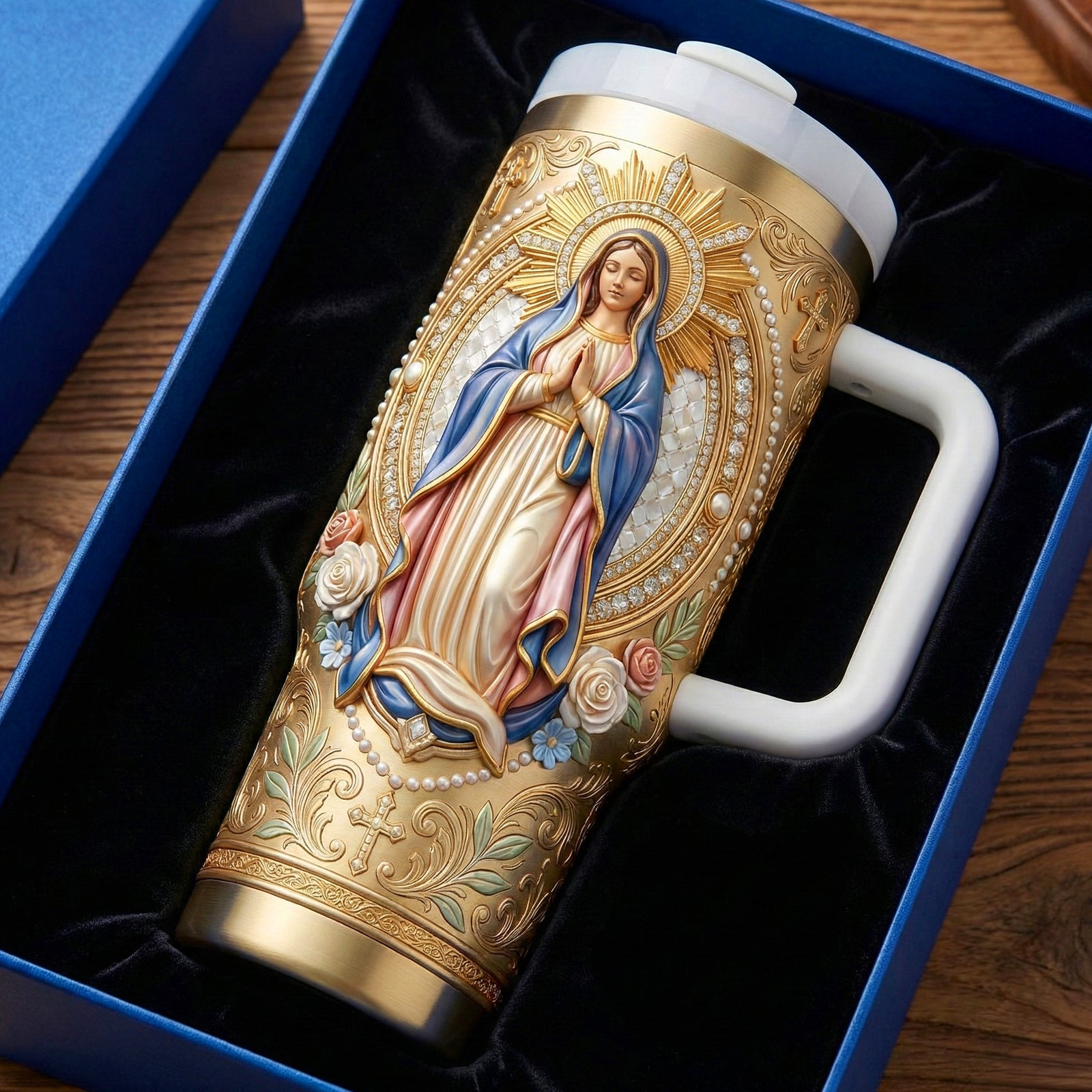 Virgin Mary Tumbler - Personalized Gifts For Christian Tumbler 01NAQN130226 - Tumbler Cup - GoDuckee