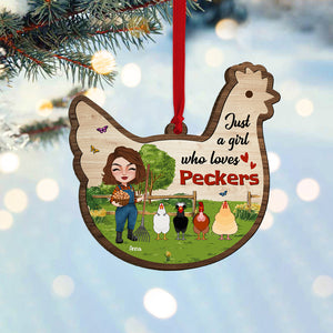 Just A Girl Who Loves Peckers - Personalized Ornament - Gift For Farmer - Ornament - GoDuckee