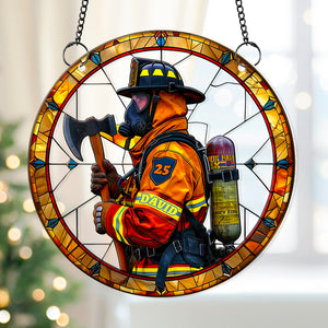 Personalized Gifts For Firefighter Suncatcher Ornament 05ACDT280824 - Ornament - GoDuckee