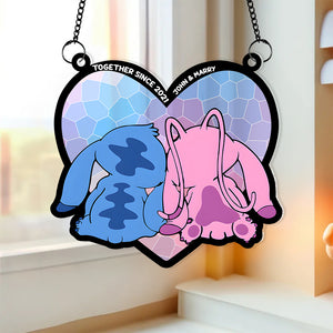 Personalized Gifts For Couple Suncatcher Window Hanging Ornament 02XQMH110624 - Ornaments - GoDuckee