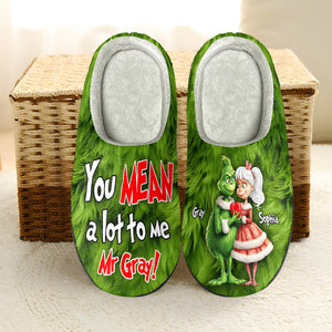 You Mean A Lot To Me 01HTDT171123 Personalized Home Slippers, Gifts For Him Gifts For Her - Shoes - GoDuckee