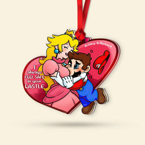 Always Feel Safe Couple Personalized Ornament - Gift For Game Fan Couple 06QHHN131023 - Ornament - GoDuckee