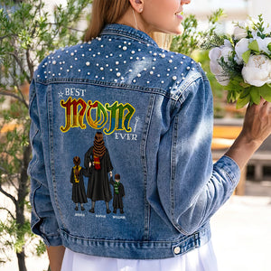 Personalized Gifts For Mom Denim Jacket Super Best Wizard Mom Ever 04HUDT020424TM - Denim Jacket - GoDuckee