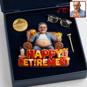 Happy Retired Fridge Magnet - Custom Photo Gifts For Retirement Anti-collision Acrylic Fridge Magnet 03PAQN110626