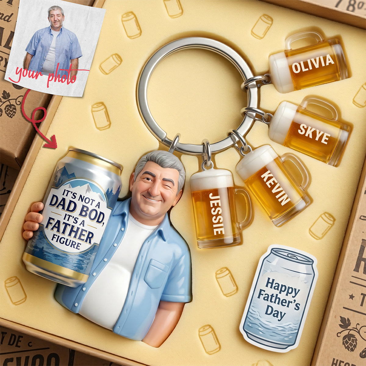 Dad Beer Acrylic Tag Keychain - Custom Photo Gifts For Dads 02nata080526 - Keychains - GoDuckee