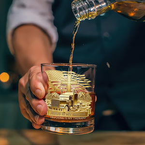 Trucker Christian Round Whiskey Glass - Personalized Gifts For Christian 02TGDT290725 - Whiskey Glass - GoDuckee