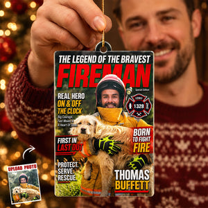 Custom Photo Firefighter Ornament - Personalized Christmas Gifts 04hudt260826