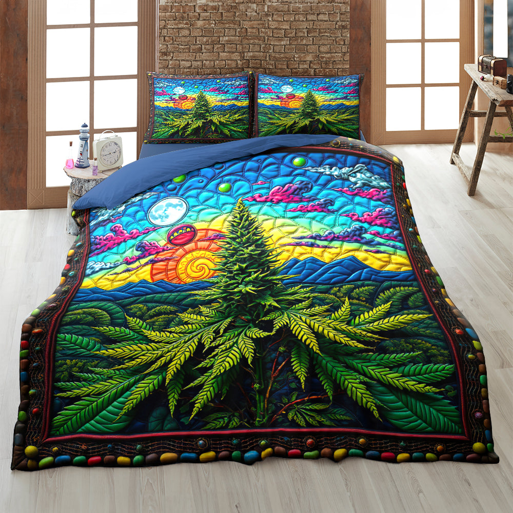 Cannabis Quilt Bedding Set 024hutn060225 - Blanket - GoDuckee