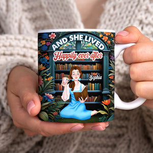 Personalized Gifts For Book Lovers Coffee Mug And She Lived Happily Ever After - Coffee Mugs - GoDuckee