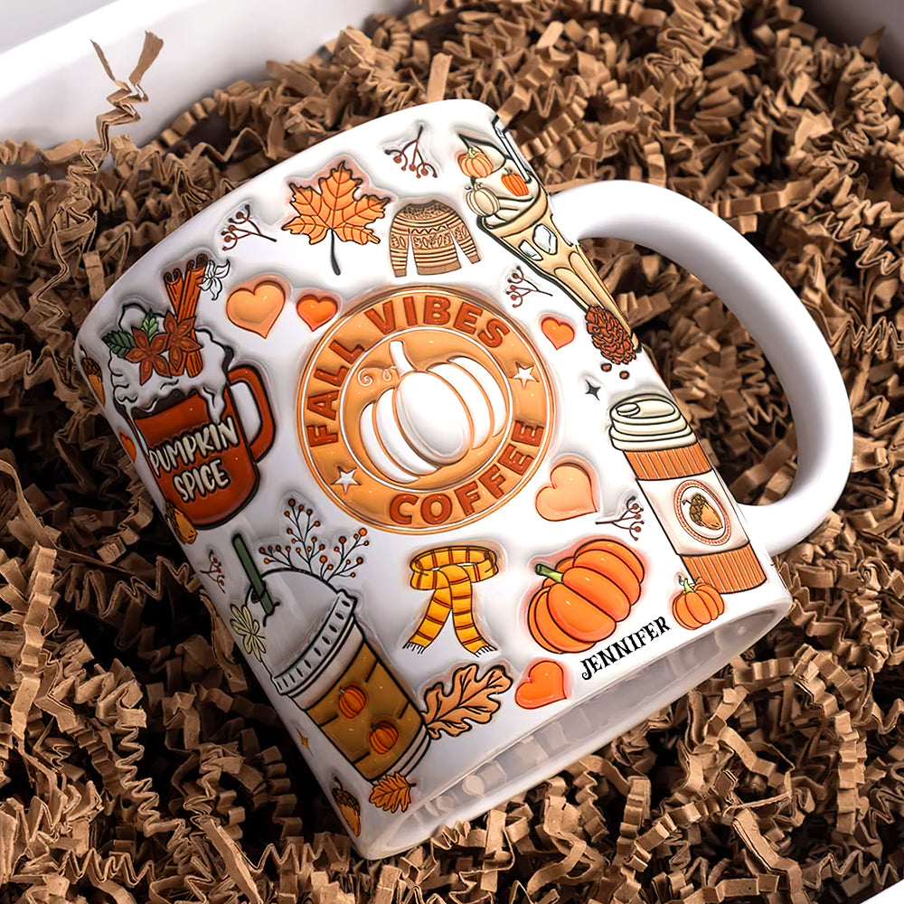 Personalized Gifts For Halloween Coffee Mug 155acqn060924 Fall Vibes Coffee - Coffee Mug - GoDuckee