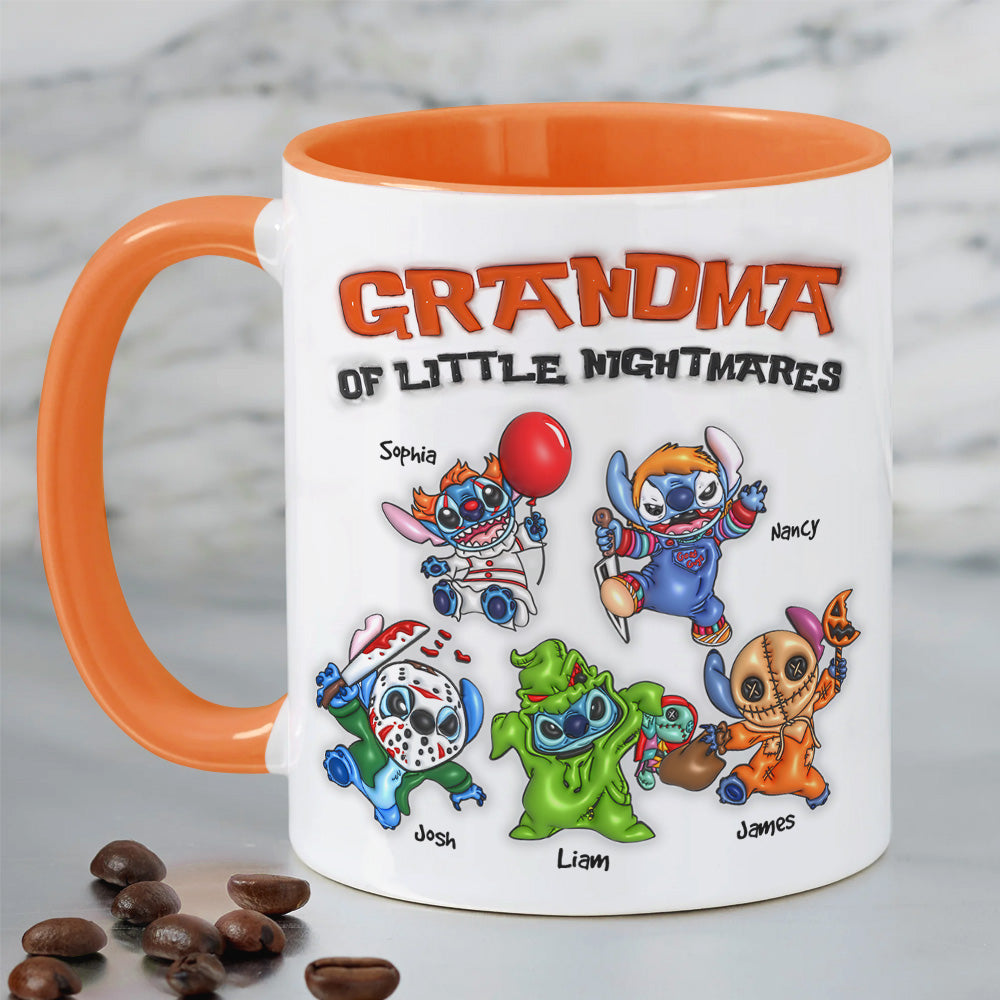 Personalized Gifts For Grandma Accent Mug, Horror Cartoon Character 04NAPU020824 - Coffee Mug - GoDuckee