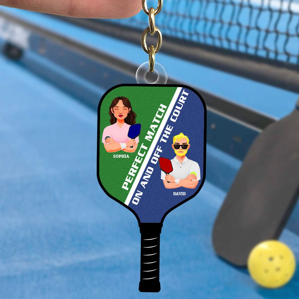 Personalized Gifts For Pickleball Couple Keychain 05totn051224pa - Keychains - GoDuckee