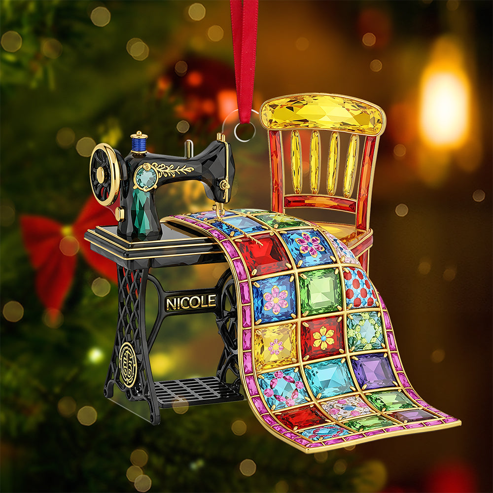 Sewing Machine Ornament - Personalized Gifts For Sewing Lovers 04ohta150825 - Ornament - GoDuckee