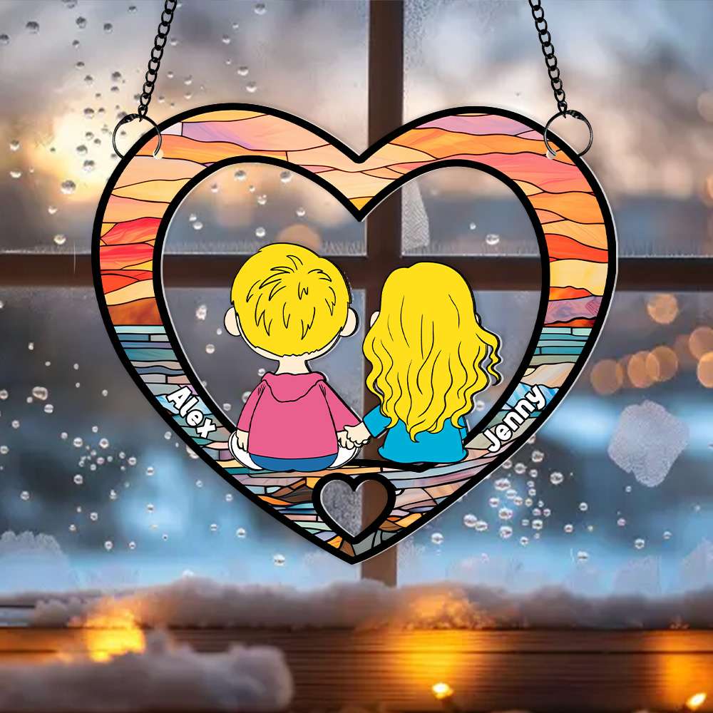 Personalized Gifts For Couple Suncatcher Ornament 02OHMH061224HG - Ornament - GoDuckee