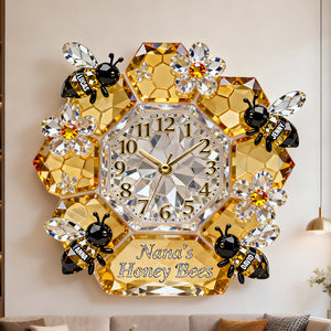 Grandma Bee Acrylic Hanging Wall Clock - Personalized Gifts For Grandma 05natn271225 - Hanging Wall Clock - GoDuckee