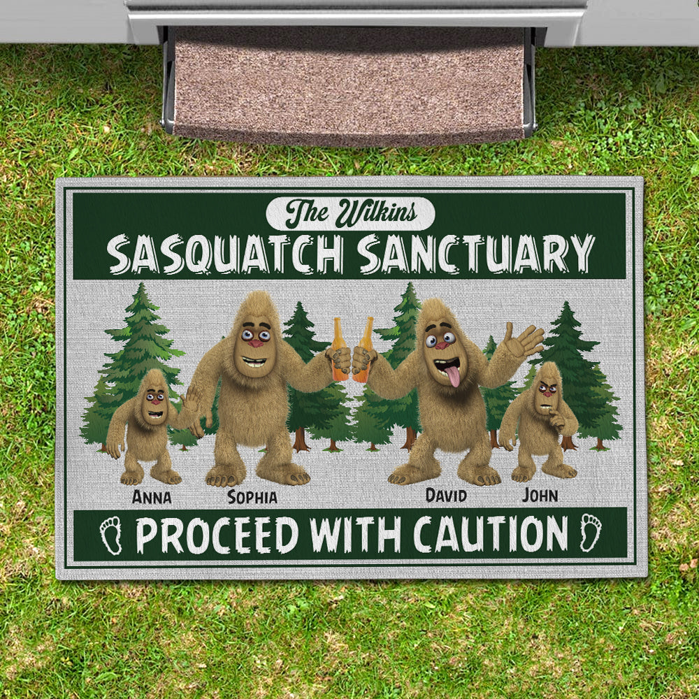 Sasquatch Sanctuary, Gift For Family, Personalized Dootmat, Bigfoot Family Doormat, 05QHTN301123 - Doormat - GoDuckee