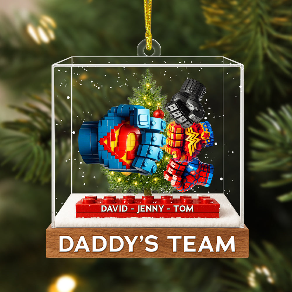 Daddy's Dream Team Personalized Christmas Gifts For Dad Acrylic Ornament 03ohtn110825 - Ornament - GoDuckee
