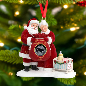 Santa Claus Custom Photo Gifts For Pregnancy Christmas Ornament 05kitn161025 - Ornament - GoDuckee