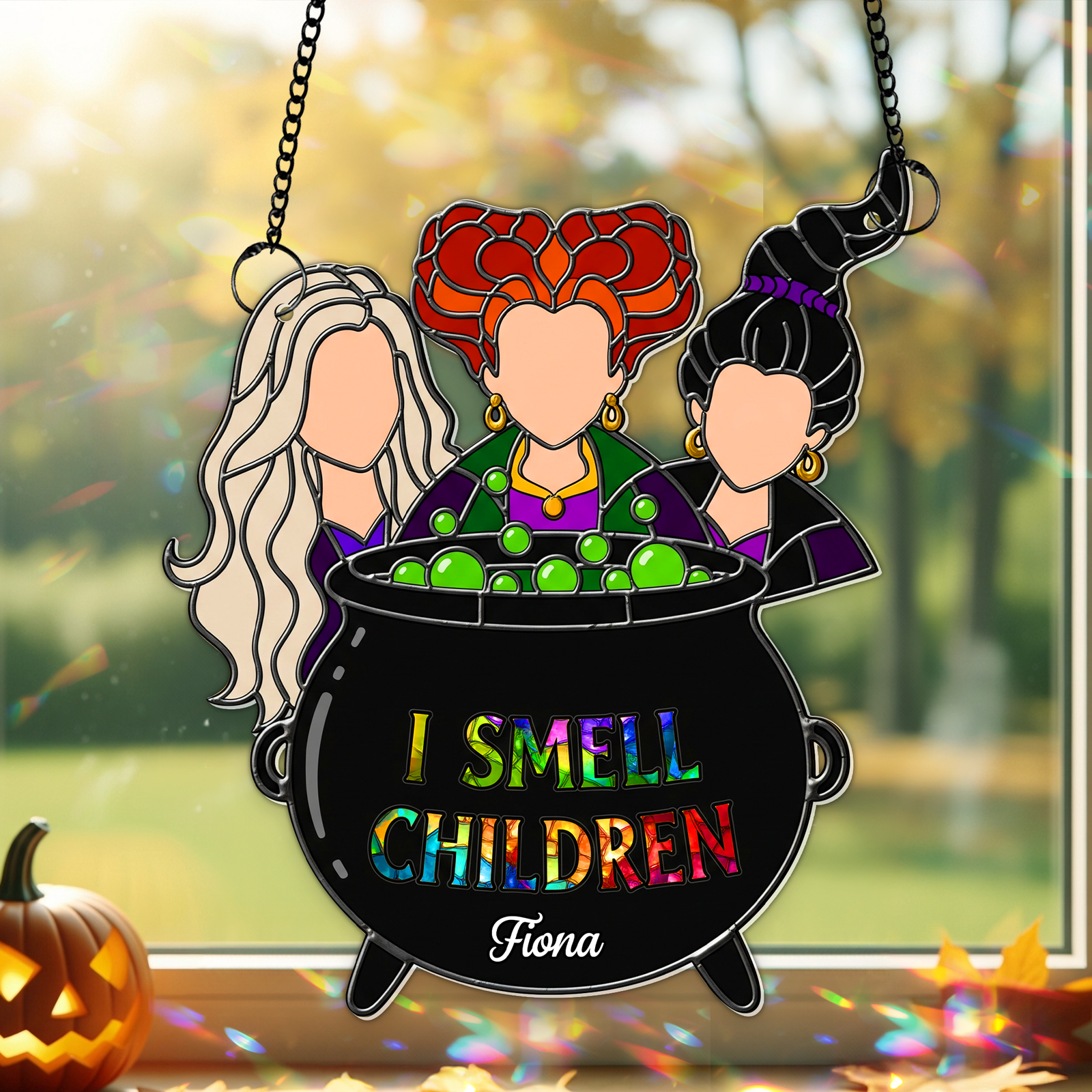 Enchanted Witches Trio Suncatcher - Personalized Christmas Gifts For Witch Lovers 02PGLU050825 - Ornament - GoDuckee