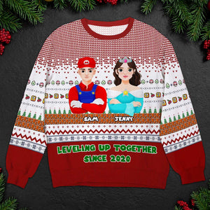 Personalized Gifts For Couple Christmas Ugly Sweater 01KAMH181024PA - Ugly Christmas Sweater - GoDuckee