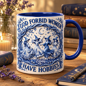 Witch Toile De Jouy Accent Mug - Personalized Gifts For Witches 03tydh210726
