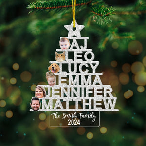 Custom Photo Gifts For Family Names Christmas Tree Ornament 03qhtn081024 - Ornament - GoDuckee