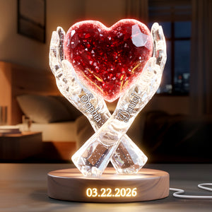 Heart Of Love Acrylic Light Box - Personalized Gift For Couples 06HYLU151225 - Light Box - GoDuckee