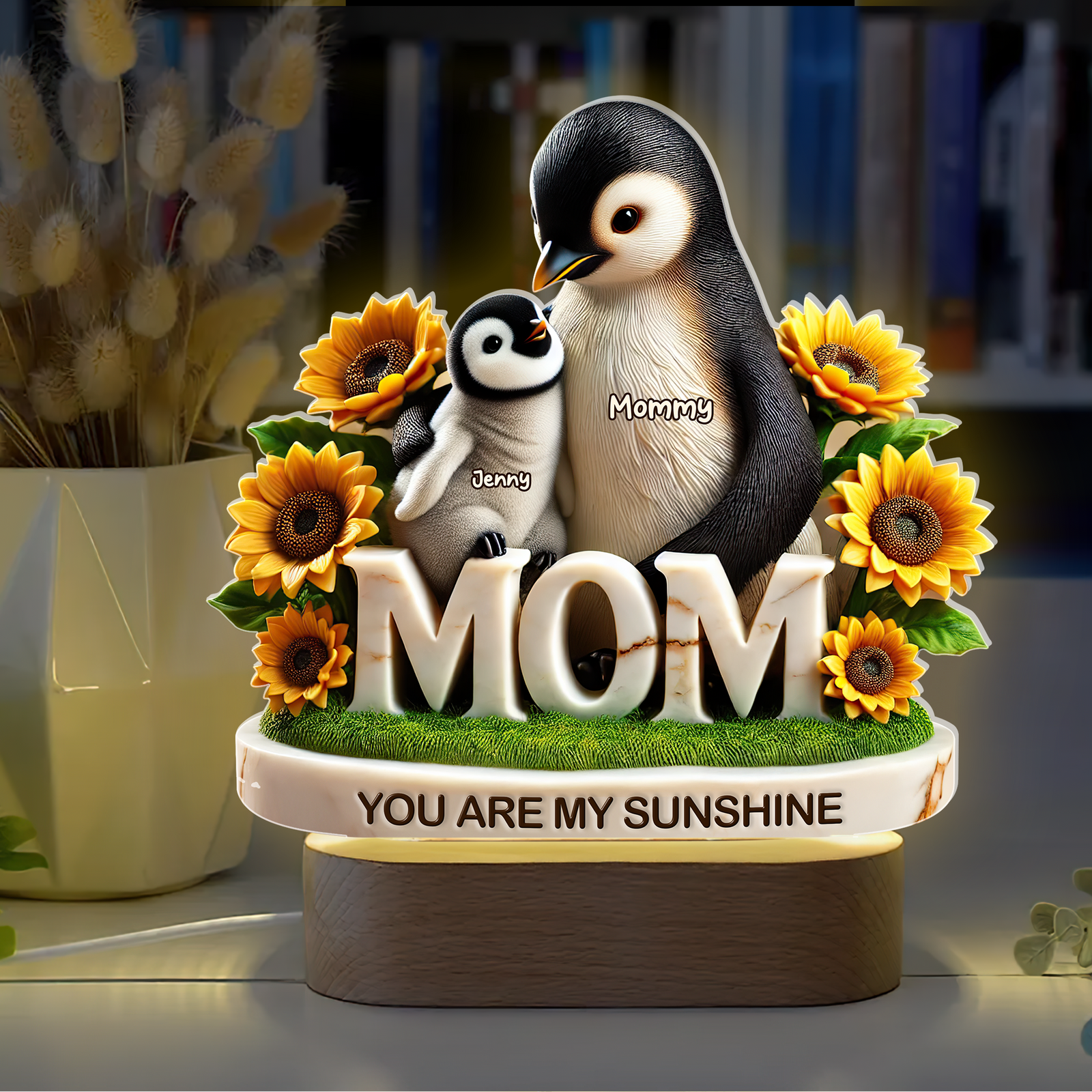 Penguin Mom Led Light - Personalized Gifts For Mom 03hupu230425 - Led Night Light - GoDuckee