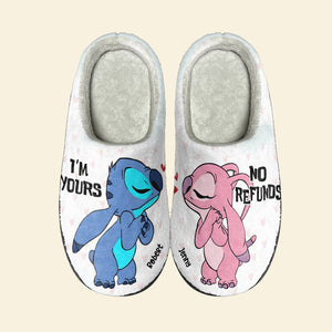 I'm Yours, No Refunds, Couple Gift, Personslized Home Slippers, Alien Couple Slippers, Christmas Gift 03QHHN241023 - Shoes - GoDuckee