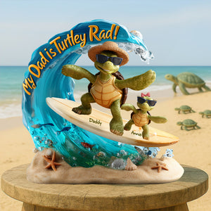 Turtle Dad Acrylic Plaque - Personalized Gifts For Father 04TGLU080525 - Shaped Plaques - GoDuckee