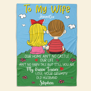 Personalized Gift For Couple Blanket Cartoon Characters 03TOQN021224HG - Blanket - GoDuckee