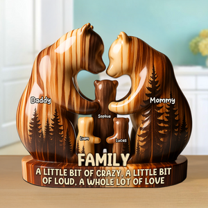 Personalized Gifts For Bear Family Acrylic Plaque 03TGPU180625 - Shaped Plaques - GoDuckee
