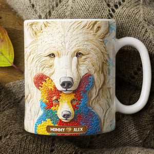 Personalized Gifts For Mom Coffee Mug, Autism Mama Bear 02TGMH240225 - Coffee Mug - GoDuckee