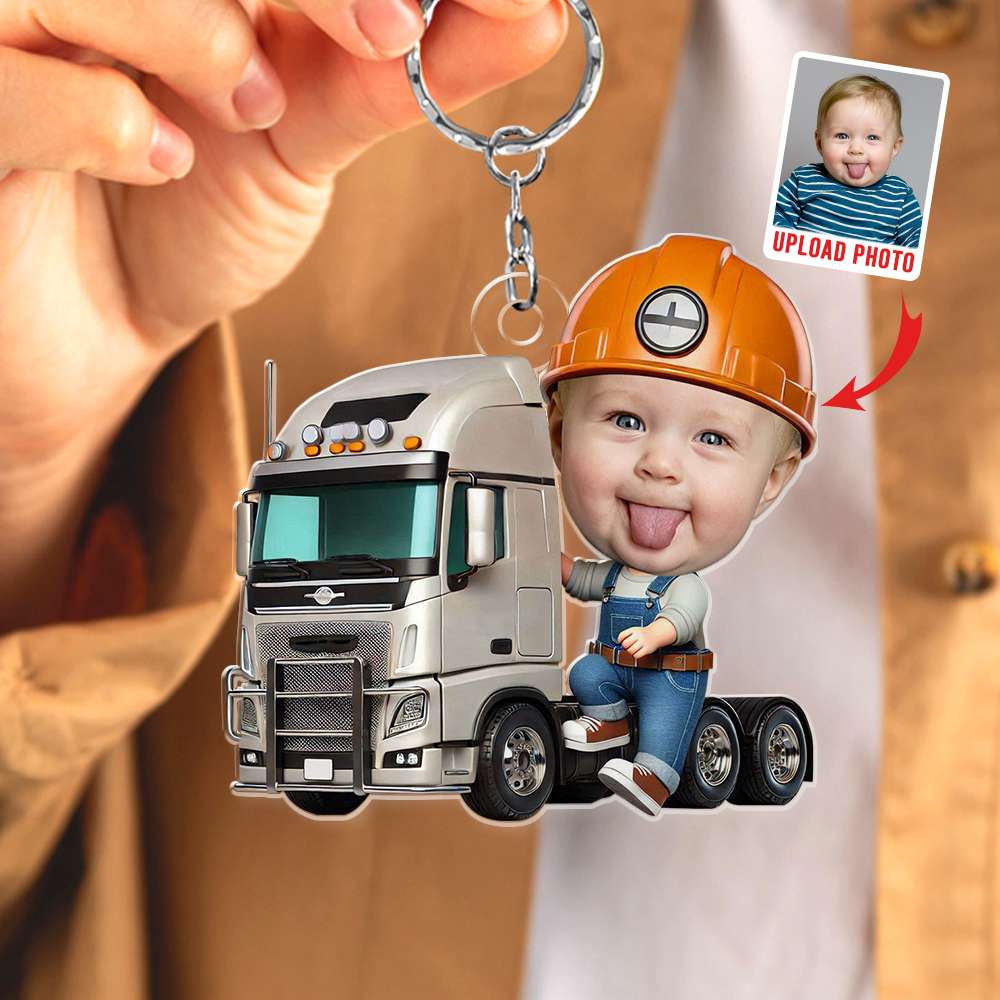 Custom Photo Gifts For Kid Keychain Kid Trucker 01OHDT091224 - Keychains - GoDuckee