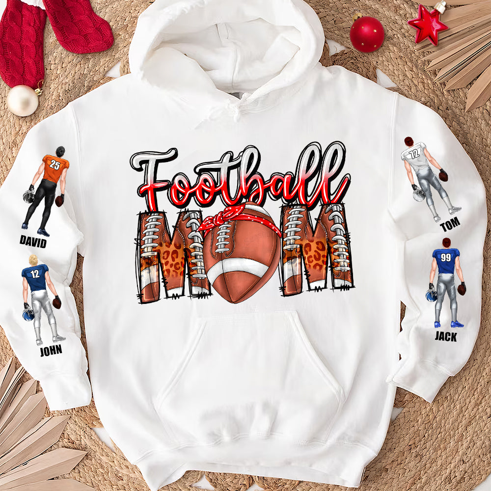 personalized football mom hoodie