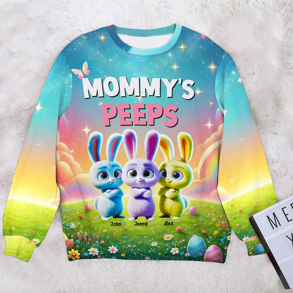 Personalized Gifts For Mom Easter Day Shirt Bunny Peeps - AOP Products - GoDuckee