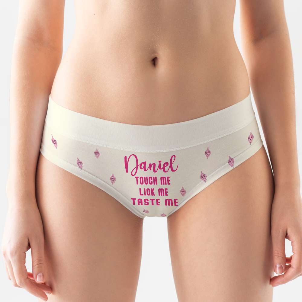 Personalized Gifts For Couple Women's Briefs Touch Me Lick Me Taste Me - Boxers & Briefs - GoDuckee