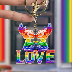 LGBT Experiment Couple Keychain Personalized Gifts For LGBT+ Pride 03OHDT230525 - Keychains - GoDuckee