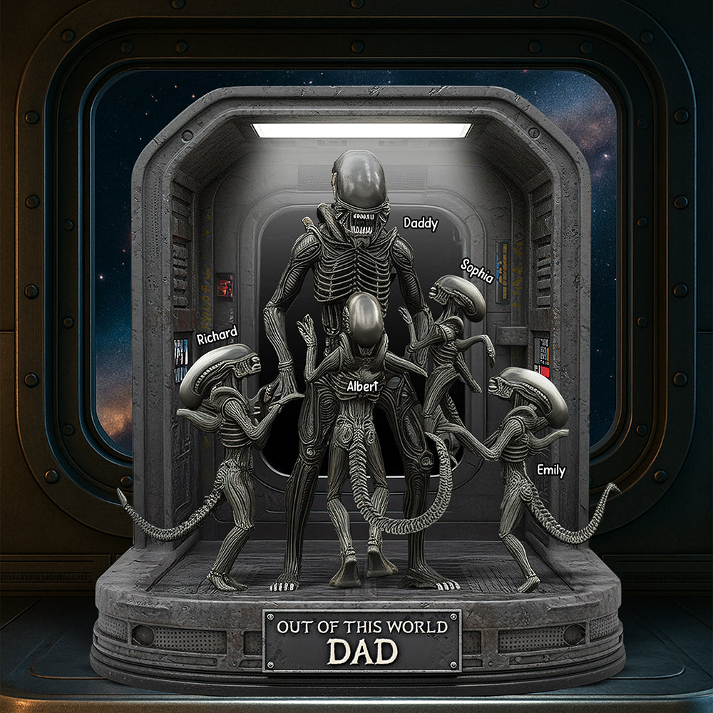 Personalized Gifts For Dad Acrylic Plaque, Alien Dad 03QHQN130525 - Shaped Plaques - GoDuckee
