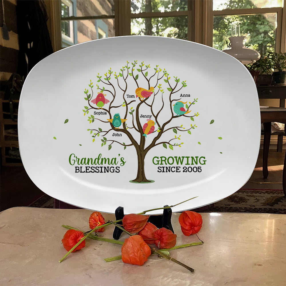 Grandma's Blessing, Personalized Resin Plate, Gifts For Grandma - Resin Plate - GoDuckee