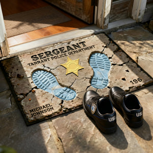Proud To Serve Police Doormat - Personalized Gift For Police 03TGLU110226 - Doormat - GoDuckee