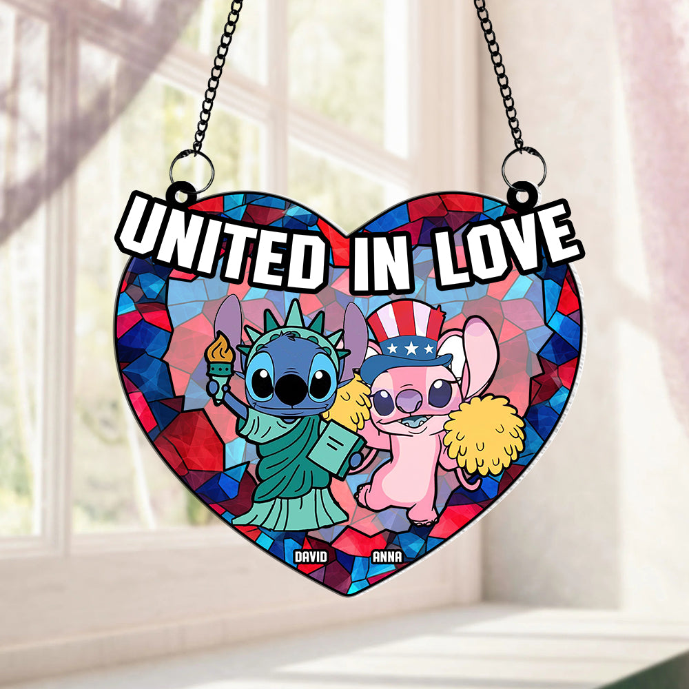 Personalized Gifts For Couple Suncatcher Window Hanging Ornament 04katn040624 - Ornaments - GoDuckee