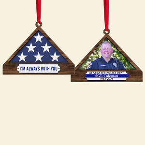 Personalized Memorial Ornament For Police, Folded Flag 01qhqn241024 - Ornament - GoDuckee