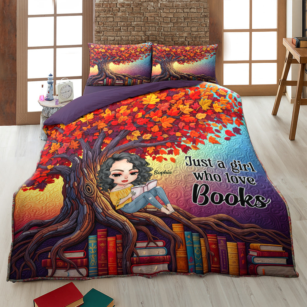 Reading Girl Under The Tree Quilt Bedding Set - Personalized Gifts For Book Lovers 04hutn040625 - Blanket - GoDuckee
