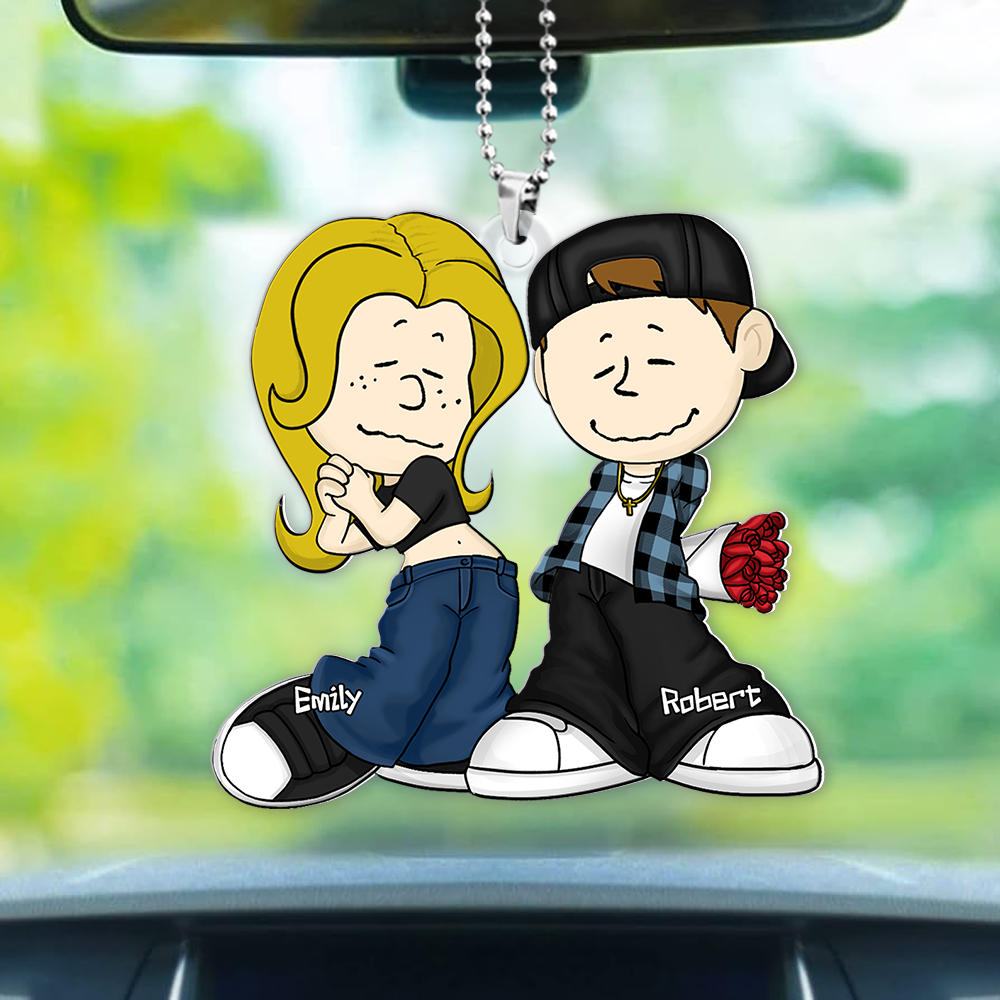 Personalized Gifts For Couple Car Ornament, Gangsta Love 04qhpu030125hg - Ornament - GoDuckee