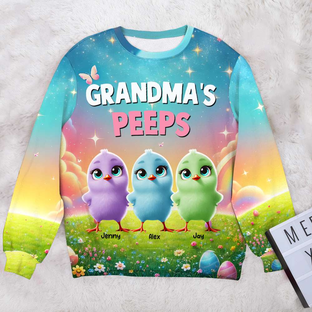 Personalized Gifts For Grandma 3d Shirt, Chick Peeps 01TGMH120225 - AOP Products - GoDuckee
